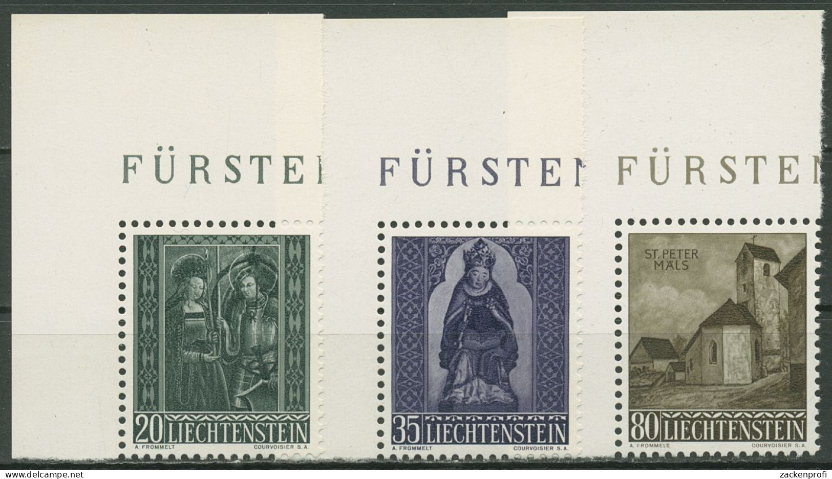Liechtenstein 1958 Weihnachten Heilige 374/76 Ecke Postfrisch - Ongebruikt
