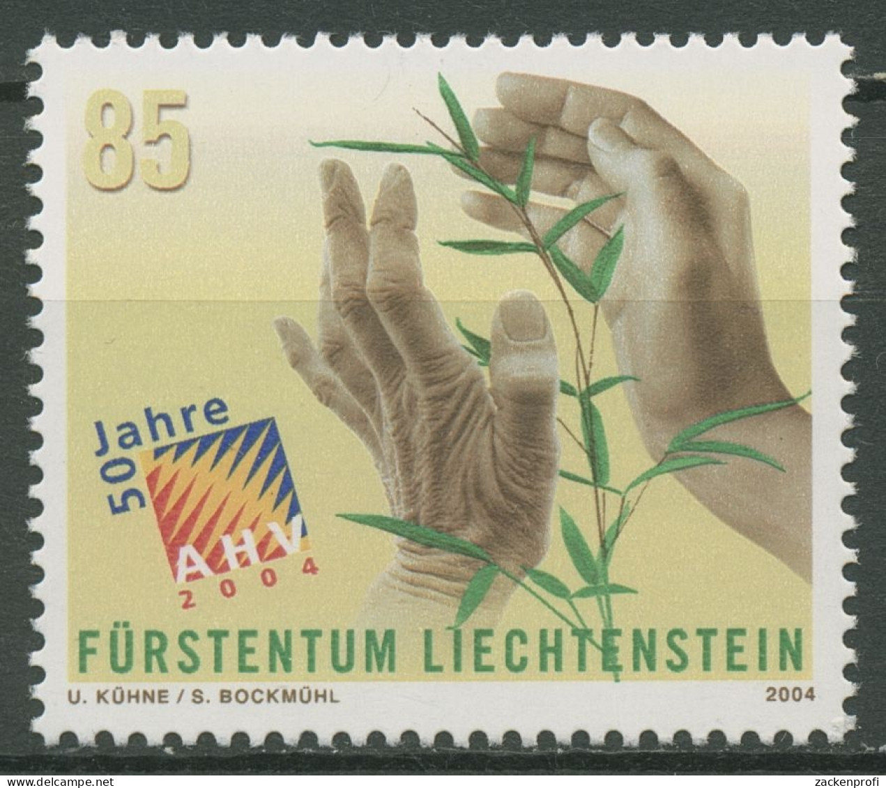 Liechtenstein 2004 Staal. Altersversicherung Hände Mit Pflanze 1339 Postfrisch - Unused Stamps