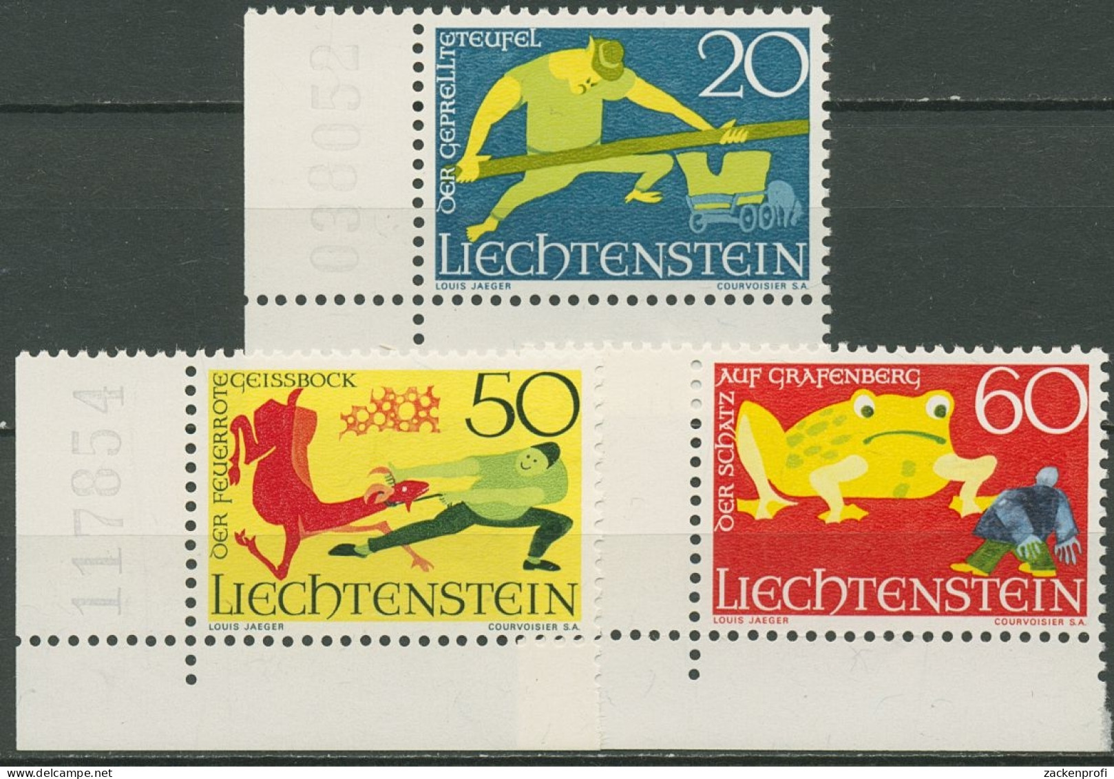 Liechtenstein 1969 Sagen Sagengestalten 518/20 Ecke Postfrisch - Unused Stamps