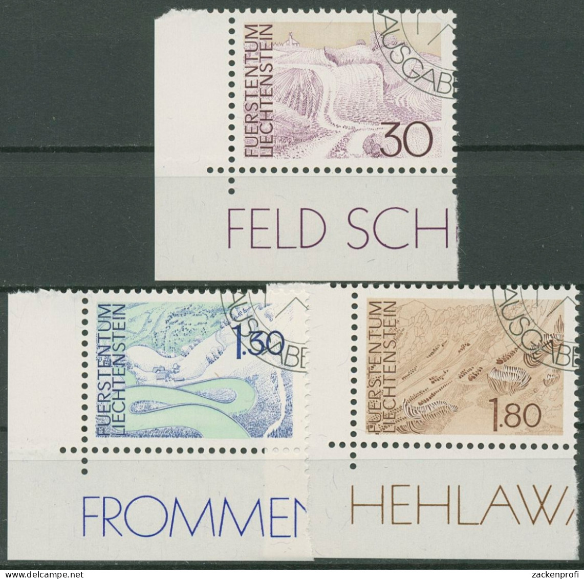 Liechtenstein 1973 Landschaften 581/83 Ecke Gestempelt - Gebraucht