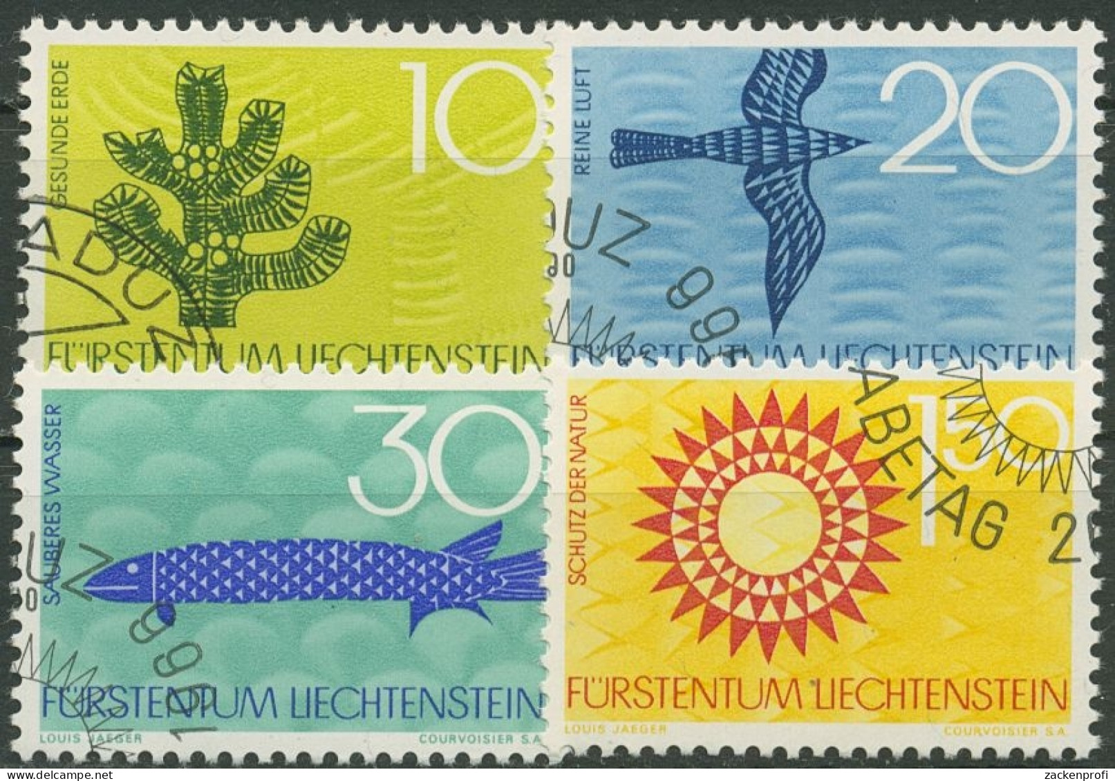 Liechtenstein 1966 Naturschutz Zeichnungen 460/63 Gestempelt - Oblitérés