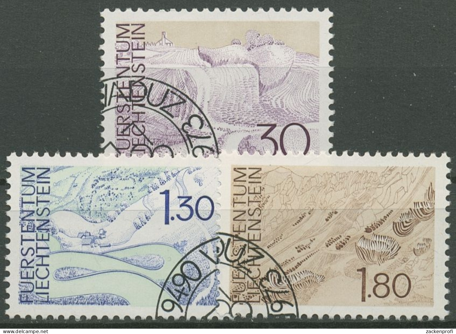Liechtenstein 1973 Landschaften 581/83 Gestempelt - Used Stamps