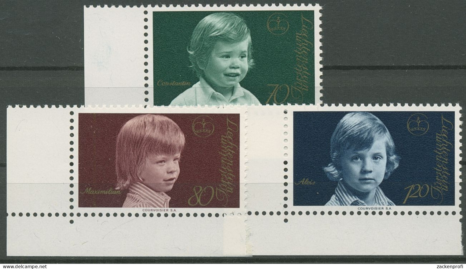 Liechtenstein 1975 Fürstenhaus Bildnisse Prinzenkinder 620/22 Ecke Postfrisch - Unused Stamps