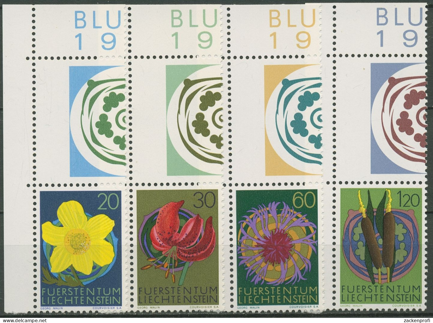 Liechtenstein 1972 Naturschutz Pflanzen 560/63 Ecke Postfrisch - Unused Stamps