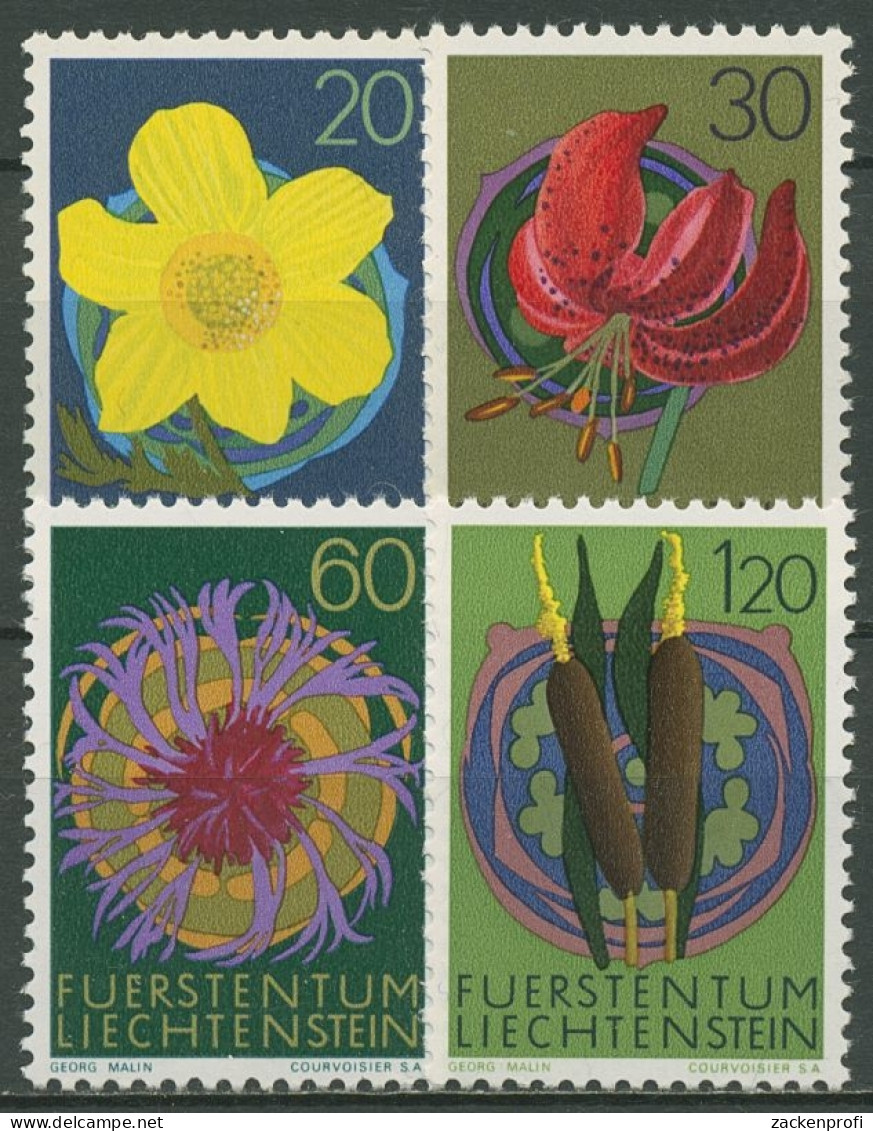 Liechtenstein 1972 Naturschutz Pflanzen 560/63 Postfrisch - Neufs