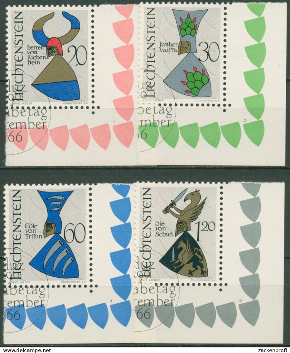 Liechtenstein 1966 Wappen 465/68 Ecke Gestempelt - Used Stamps