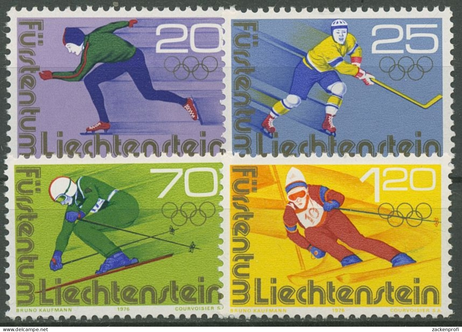 Liechtenstein 1975 Olympia Winterspiele Innsbruck'76 635/38 Postfrisch - Unused Stamps