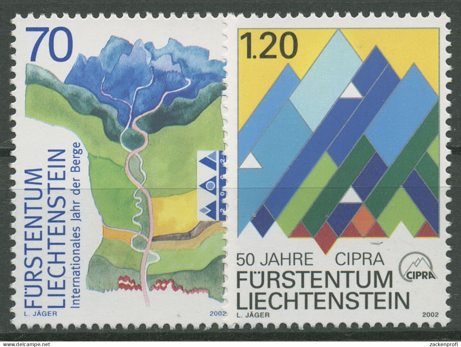 Liechtenstein 2002 Berge Schutz Der Alpen CIPRA 1289/90 Postfrisch - Neufs