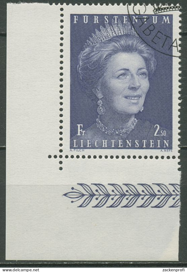 Liechtenstein 1971 Fürstin Gina 544 Ecke Gestempelt - Gebraucht