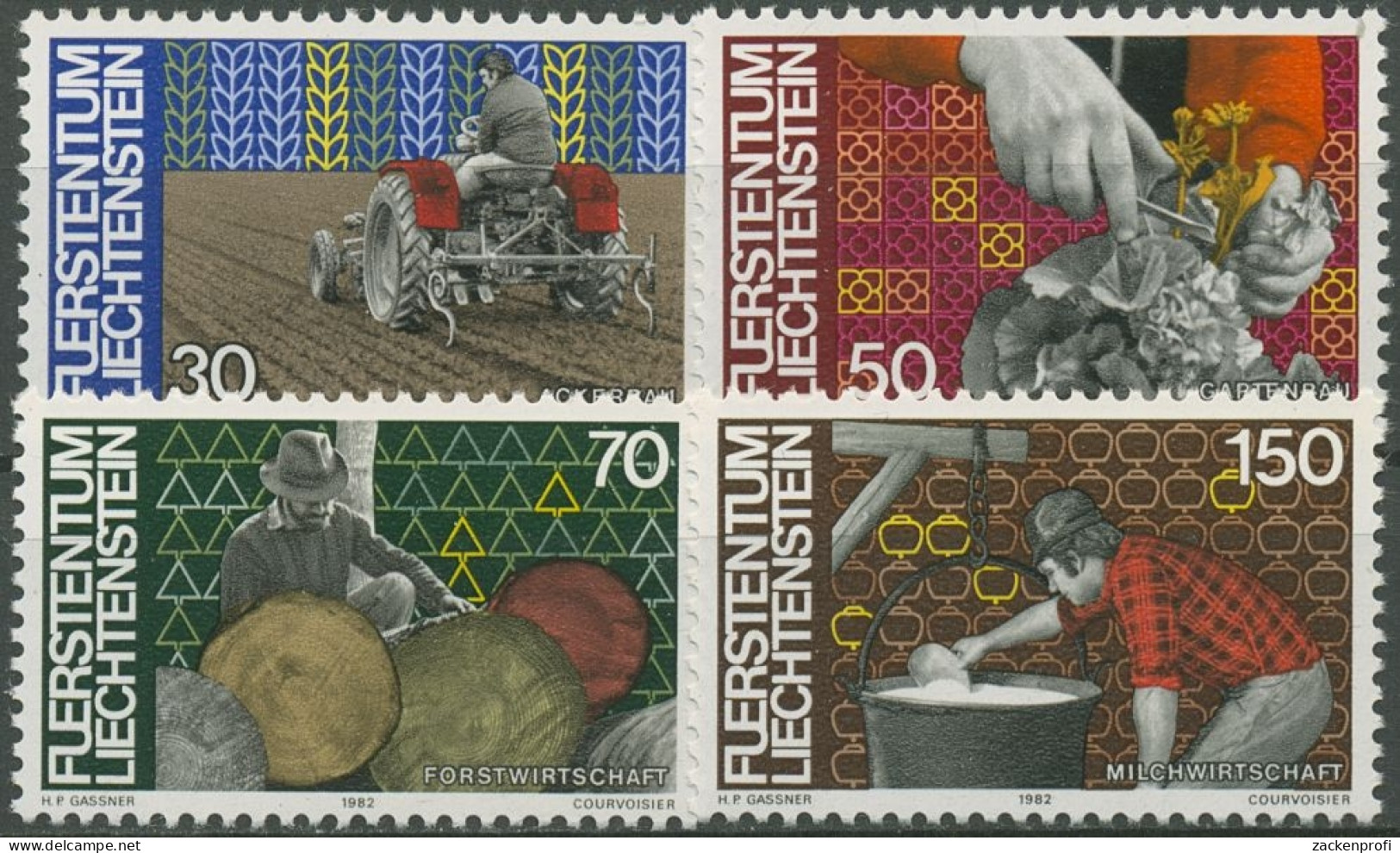 Liechtenstein 1982 Mensch Und Arbeit Land-und Forstwirtschaft 802/05 Postfrisch - Unused Stamps