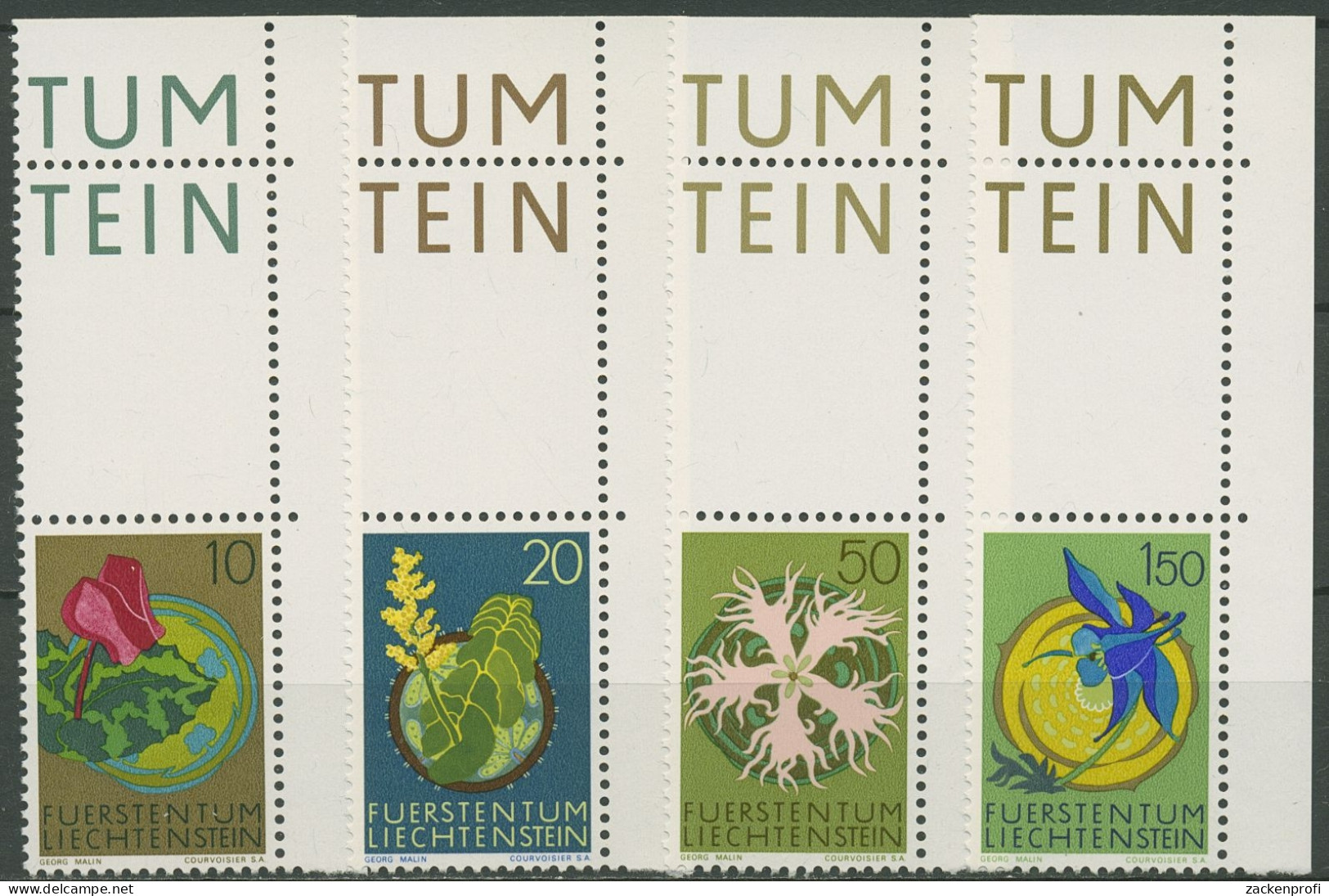 Liechtenstein 1971 Naturschutz Pflanzen 539/42 Ecke Postfrisch - Ongebruikt