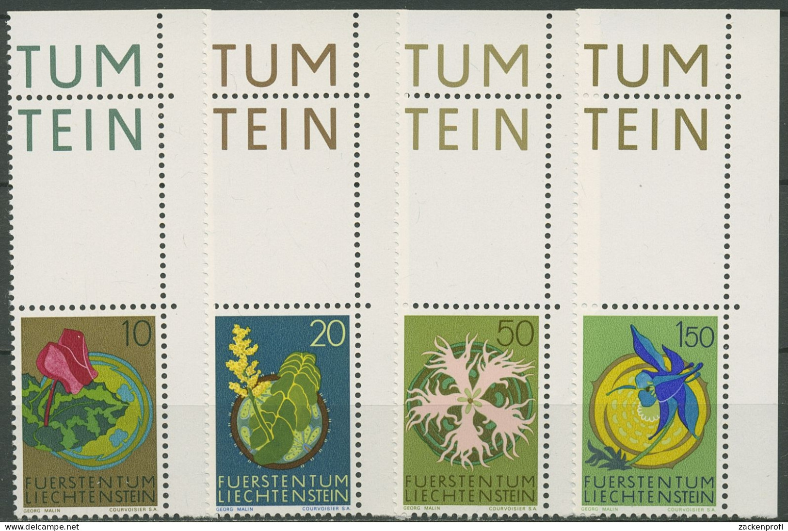 Liechtenstein 1971 Naturschutz Pflanzen 539/42 Ecke Postfrisch - Neufs
