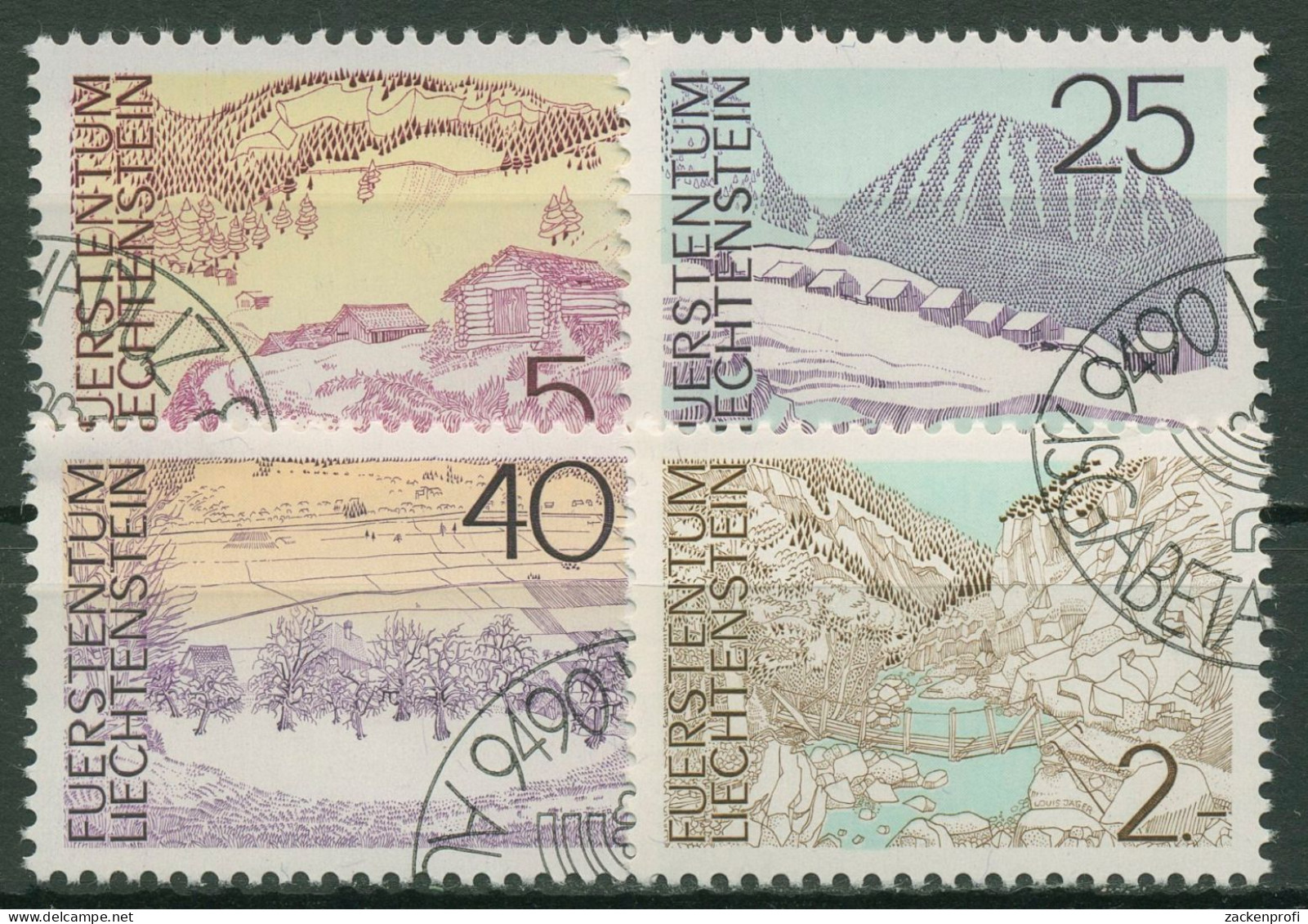 Liechtenstein 1973 Landschaften 596/99 Gestempelt - Gebraucht