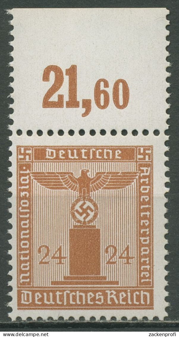 Deutsches Reich Dienst 1942/44 Platte Oberrand D 163 P OR Postfrisch - Servizio