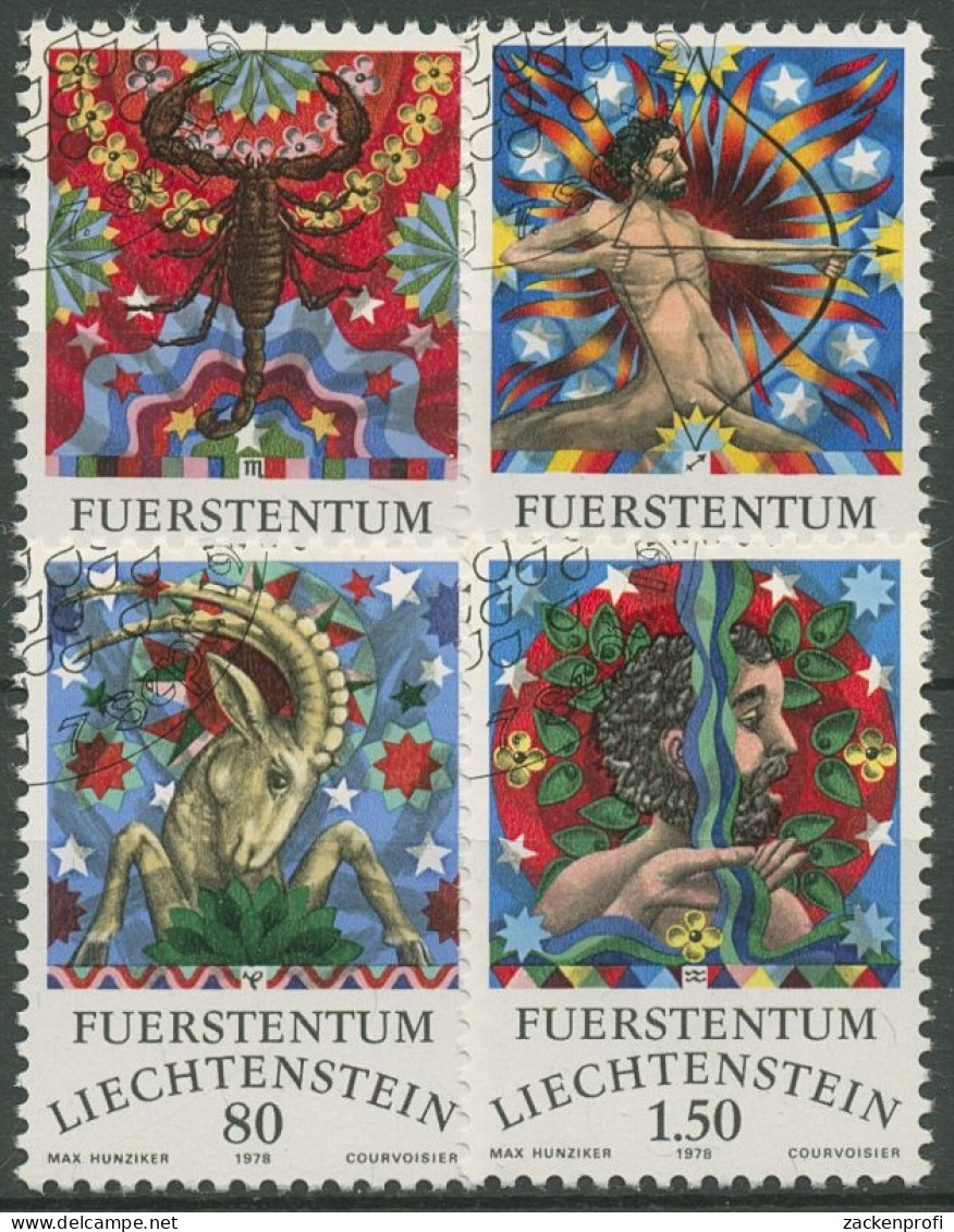 Liechtenstein 1978 Tierkreiszeichen 713/16 Gestempelt - Used Stamps