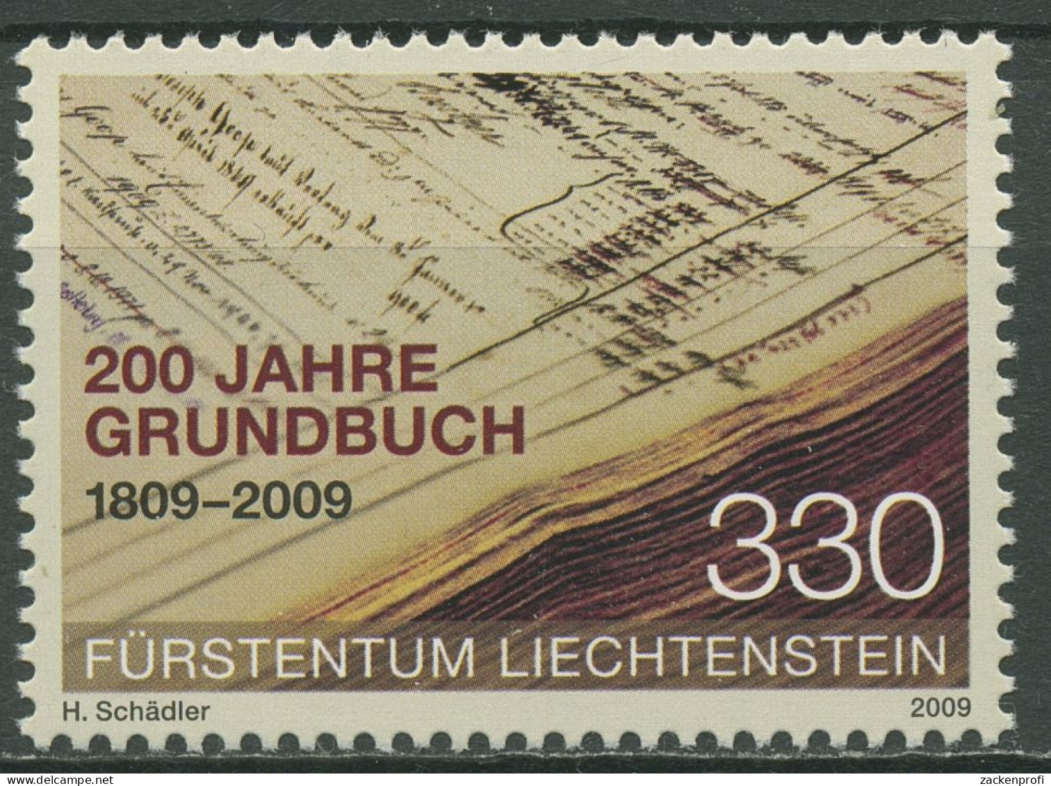 Liechtenstein 2009 200 Jahre Grundbuch 1512 Postfrisch - Ungebraucht