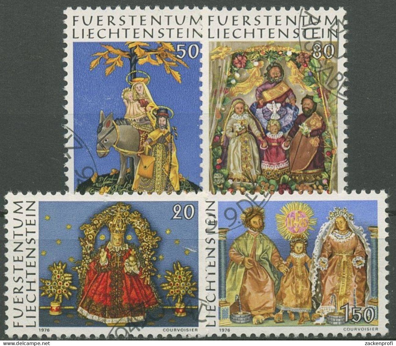 Liechtenstein 1976 Weihnachten Figuren Aus Wachs 662/65 Gestempelt - Gebraucht