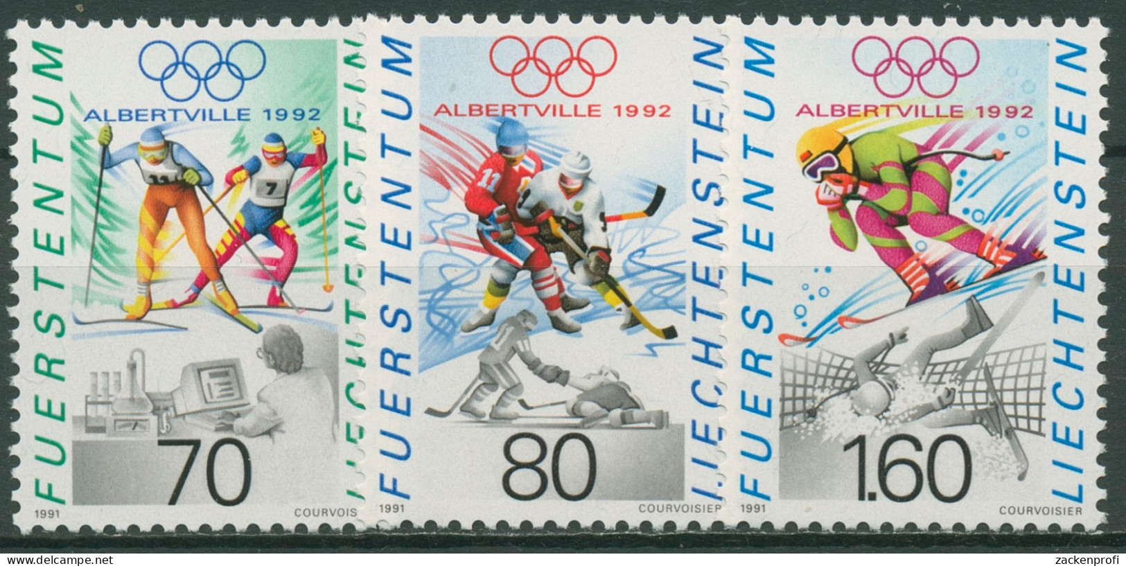 Liechtenstein 1991 Olympia Winterspiele Albertville'92 1030/32 Postfrisch - Neufs