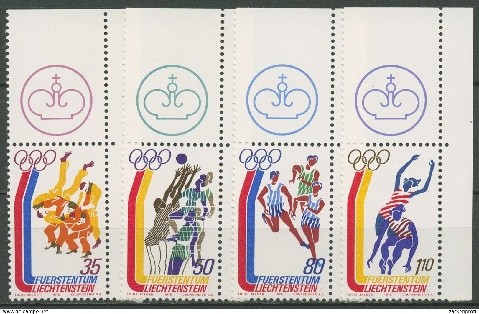 Liechtenstein 1976 Olympia Sommerspiele Montreal 651/54 Ecke Postfrisch - Unused Stamps