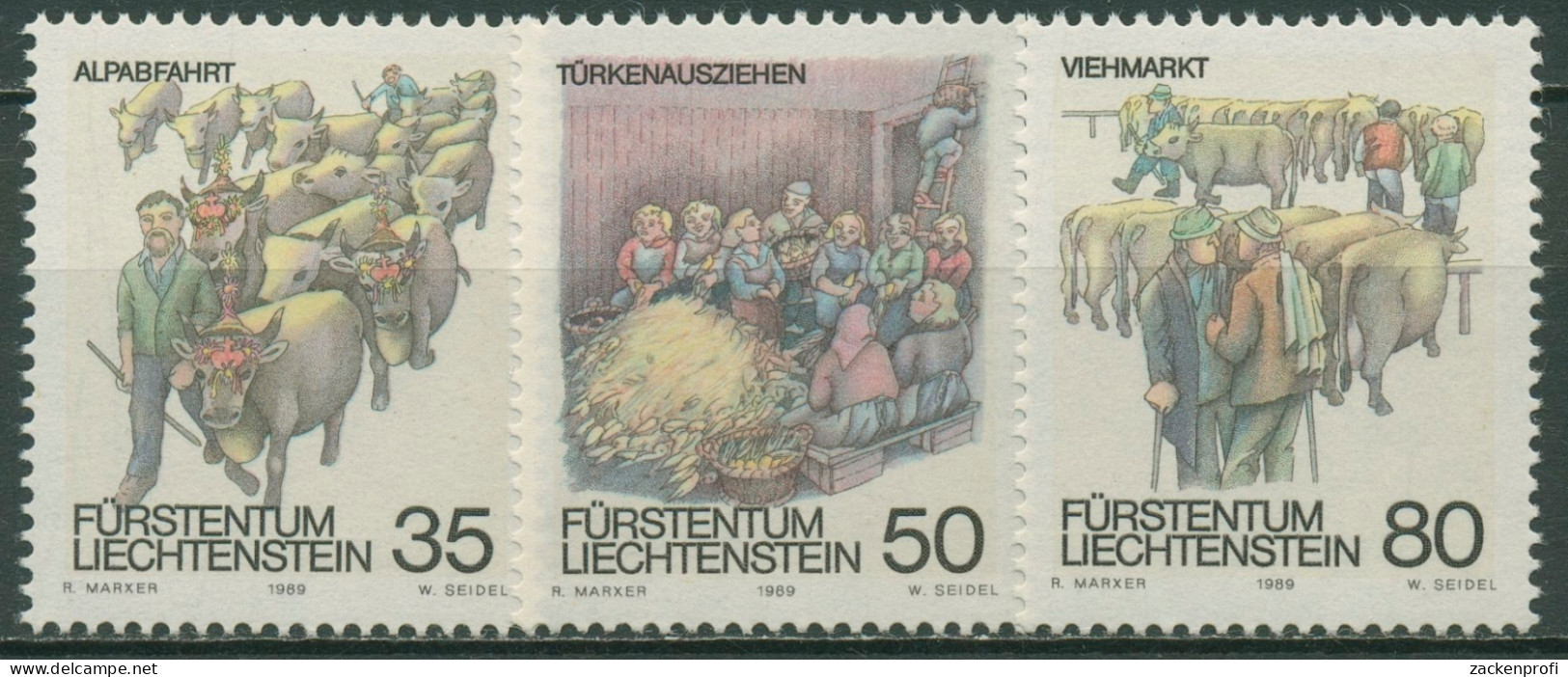 Liechtenstein 1989 Landwirtschaft Herbstbräuche 971/73 Postfrisch - Unused Stamps