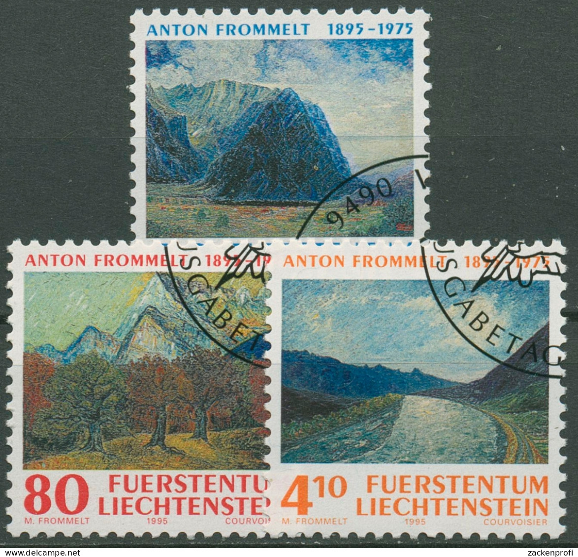 Liechtenstein 1995 Gemälde Maler Anton Frommelt 1108/10 Gestempelt - Oblitérés