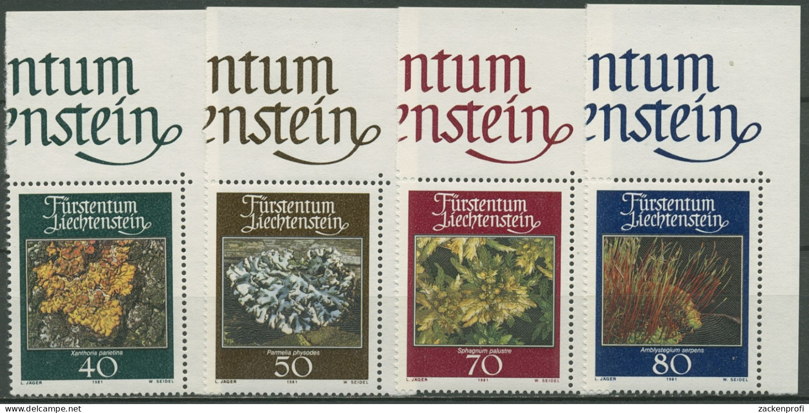 Liechtenstein 1981 Moose Flechten 776/79 Ecke Postfrisch - Nuevos