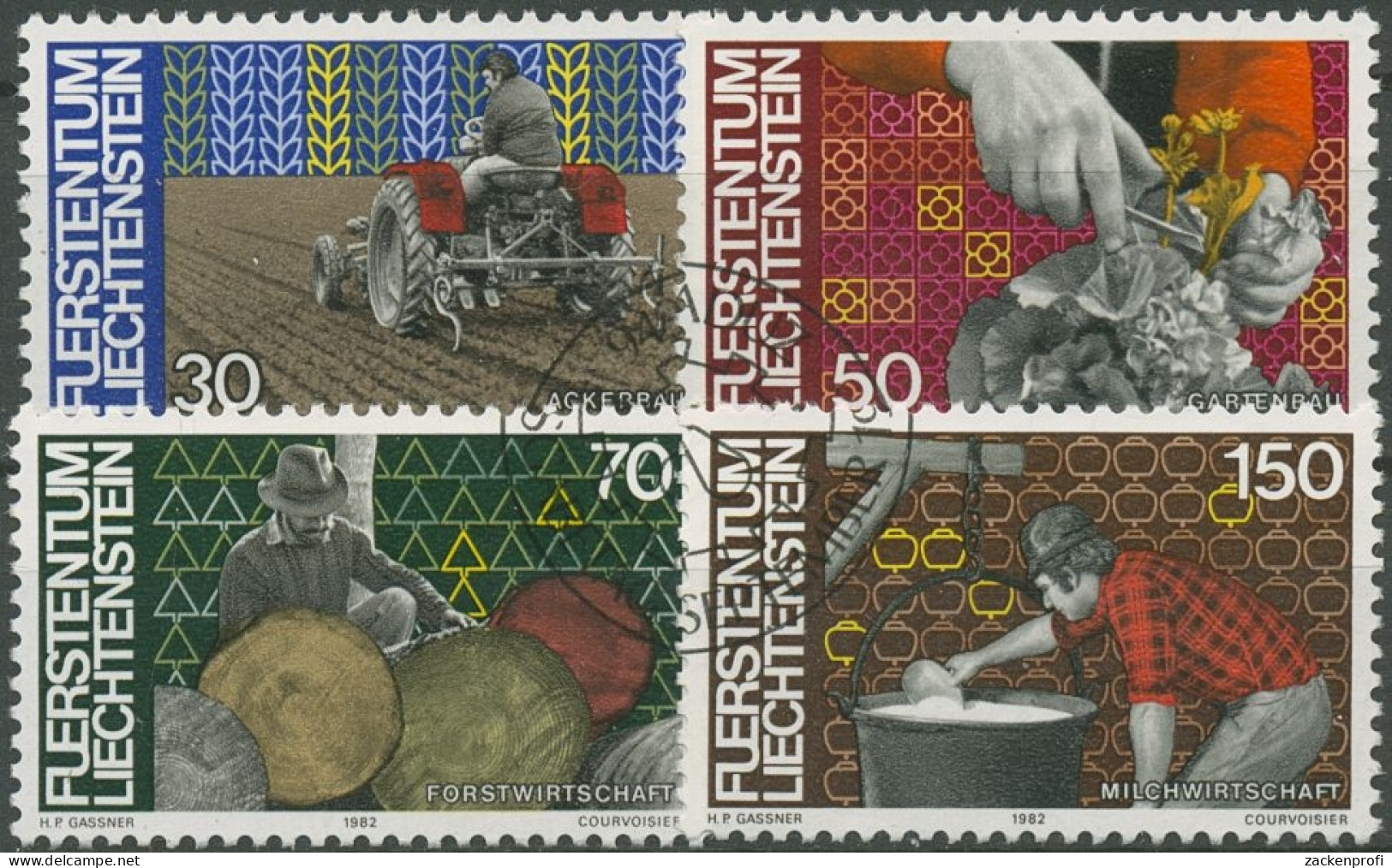 Liechtenstein 1982 Mensch Und Arbeit Land-und Forstwirtschaft 802/05 Gestempelt - Used Stamps