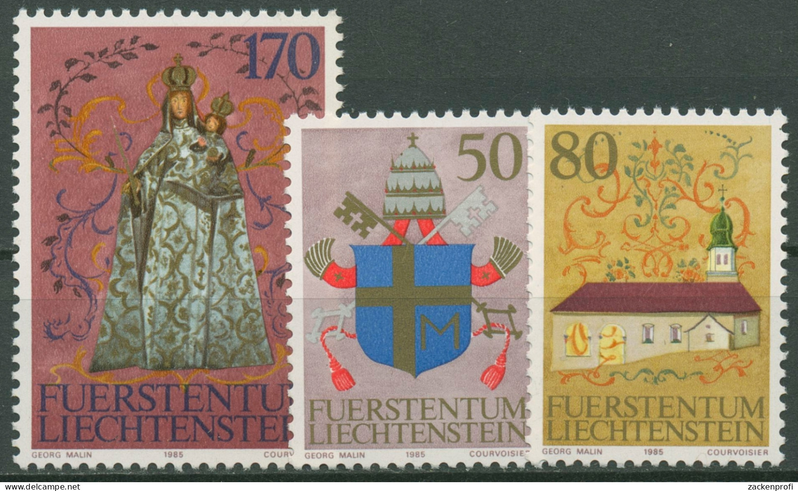 Liechtenstein 1985 Papst Johannes Paul II. 878/80 Blockmarken Postfrisch - Neufs