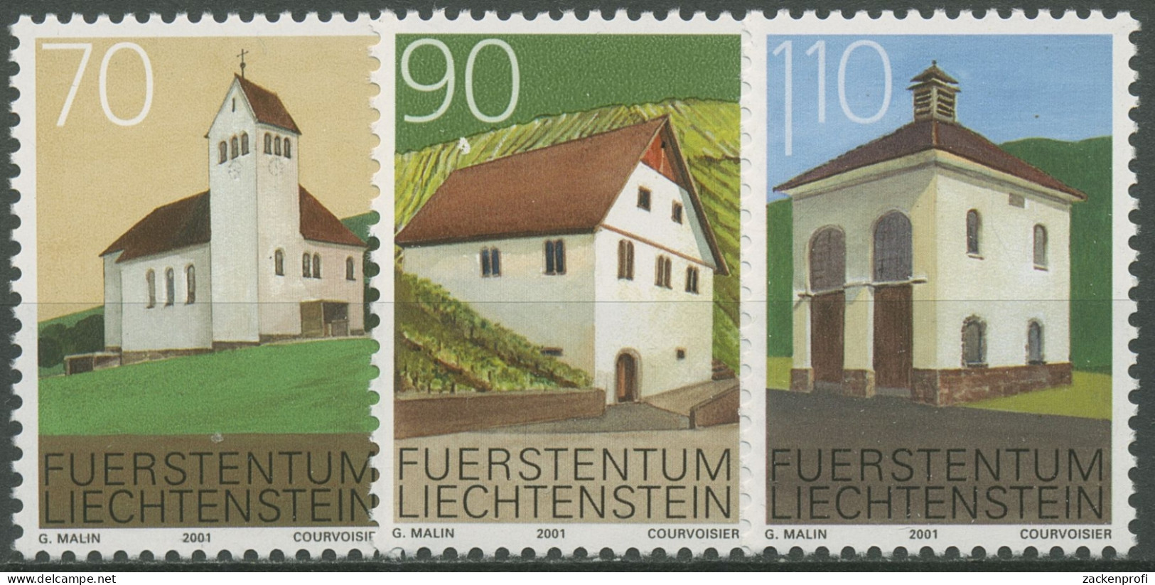 Liechtenstein 2001 Ortsbildschutz Bauwerke 1268/70 Postfrisch - Nuevos