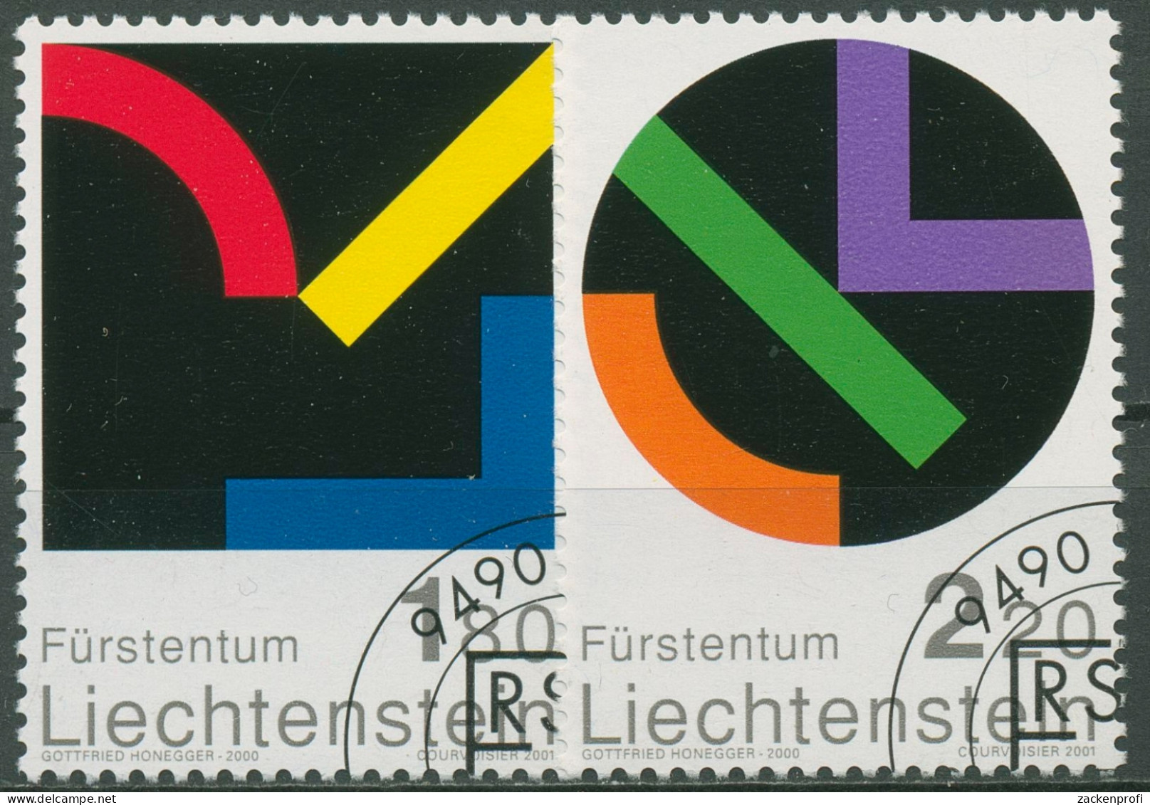 Liechtenstein 2001 Zeitgenössische Kunst Gottfried Honegger 1281/82 Gestempelt - Usati