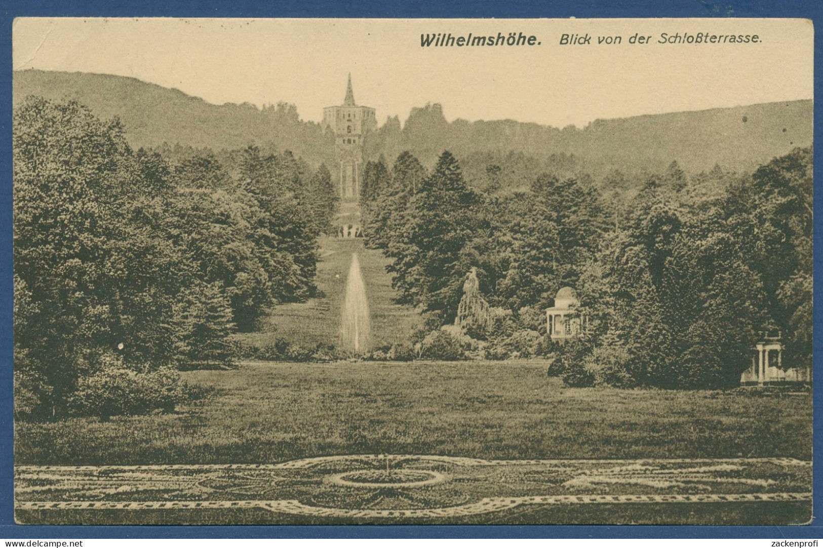 Kassel Wilhelmshöhe Blick Von Der Schloßterrasse, Gelaufen 1919 (AK3441) - Kassel