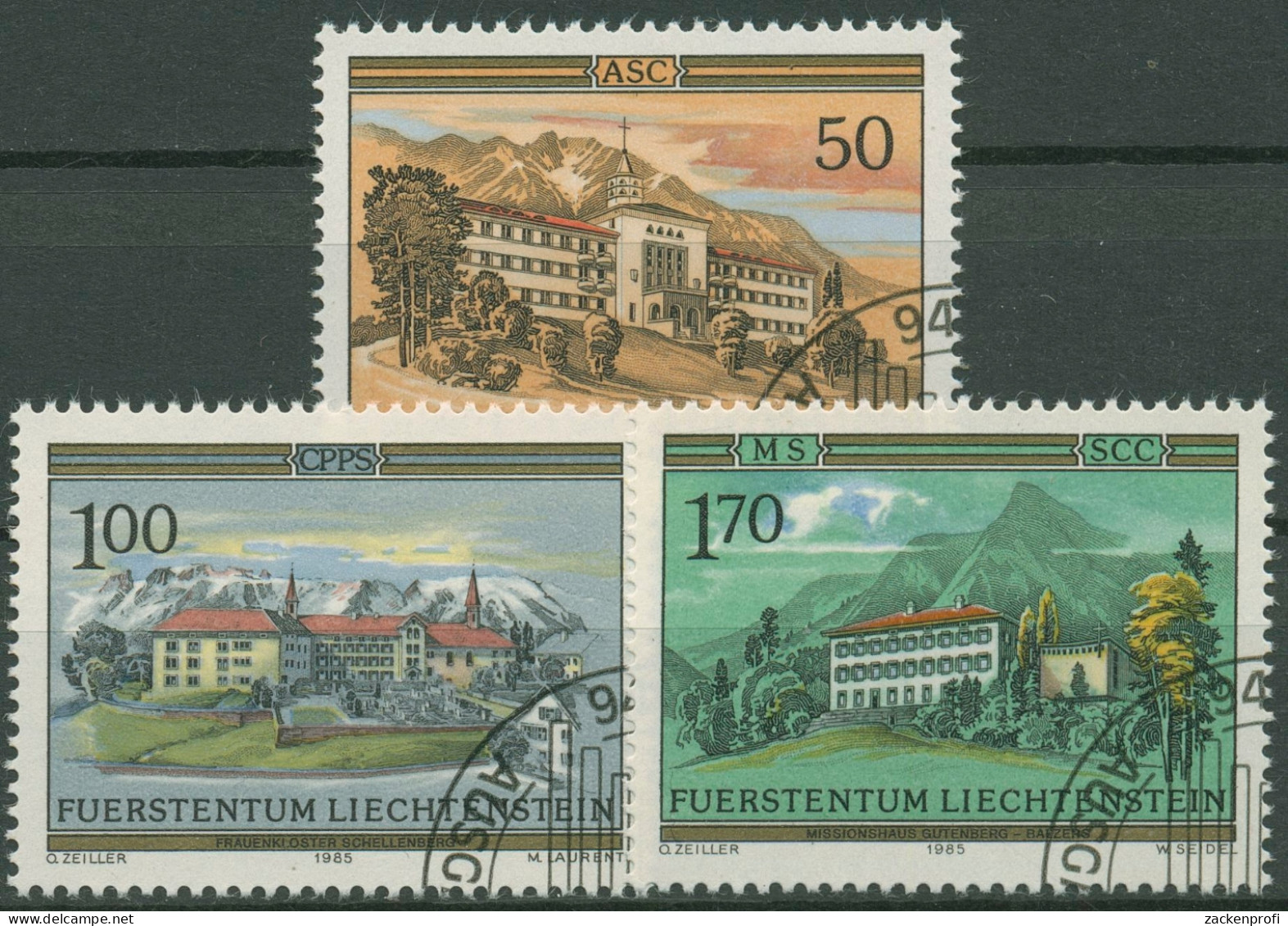 Liechtenstein 1985 Orden Und Klöster 868/70 Gestempelt - Gebruikt