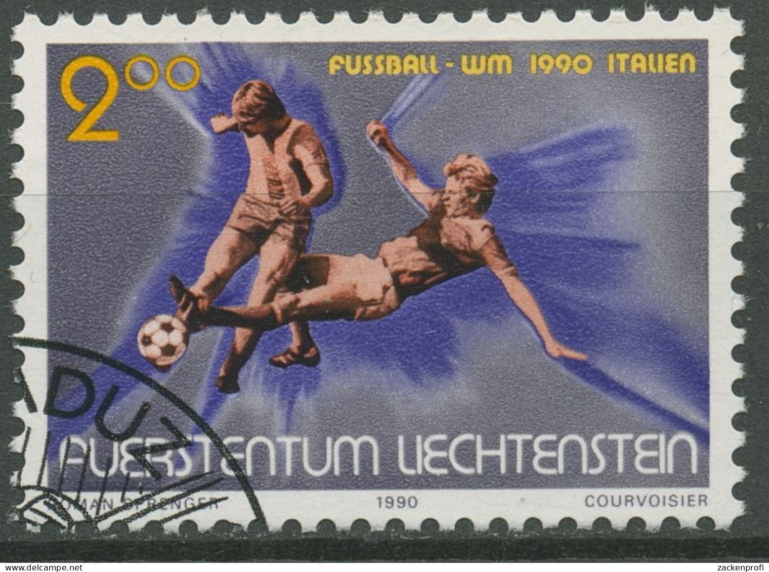 Liechtenstein 1990 Fußball-WM Italien 987 Gestempelt - Gebruikt