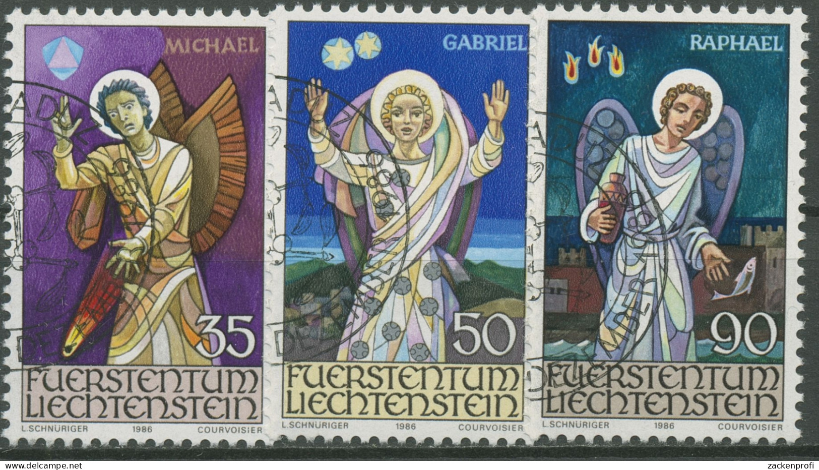 Liechtenstein 1986 Weihnachten Engel 910/12 Gestempelt - Gebraucht