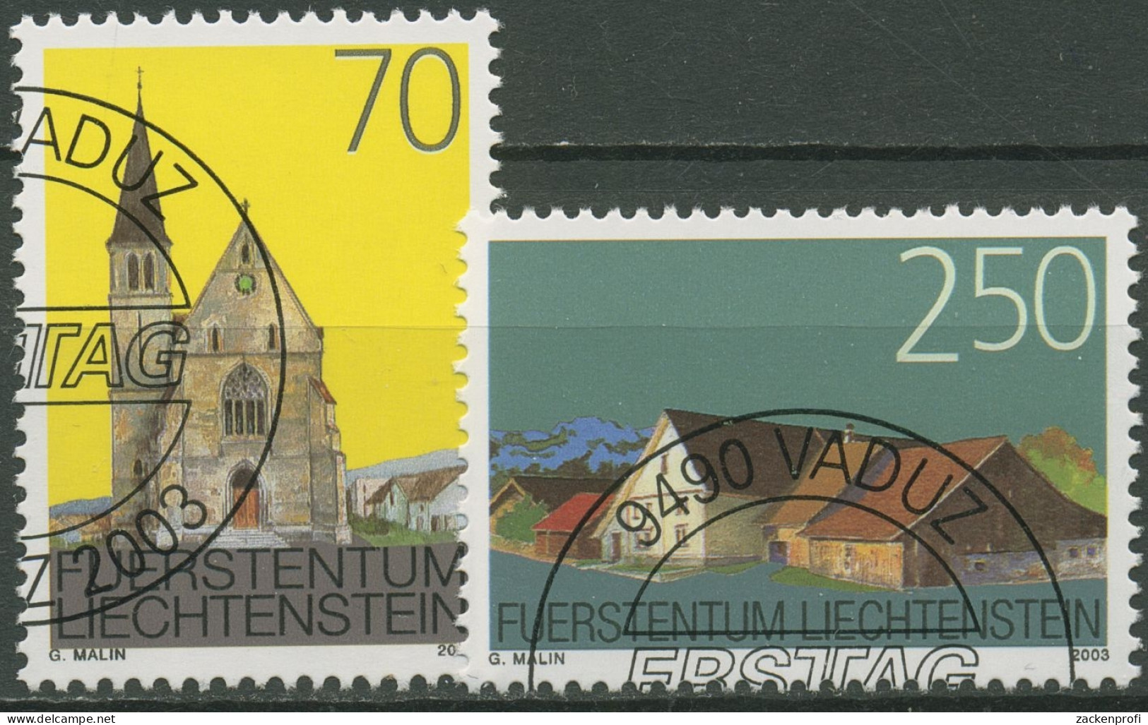 Liechtenstein 2003 Ortsbildschutz Bauwerke 1314/15 Gestempelt - Used Stamps