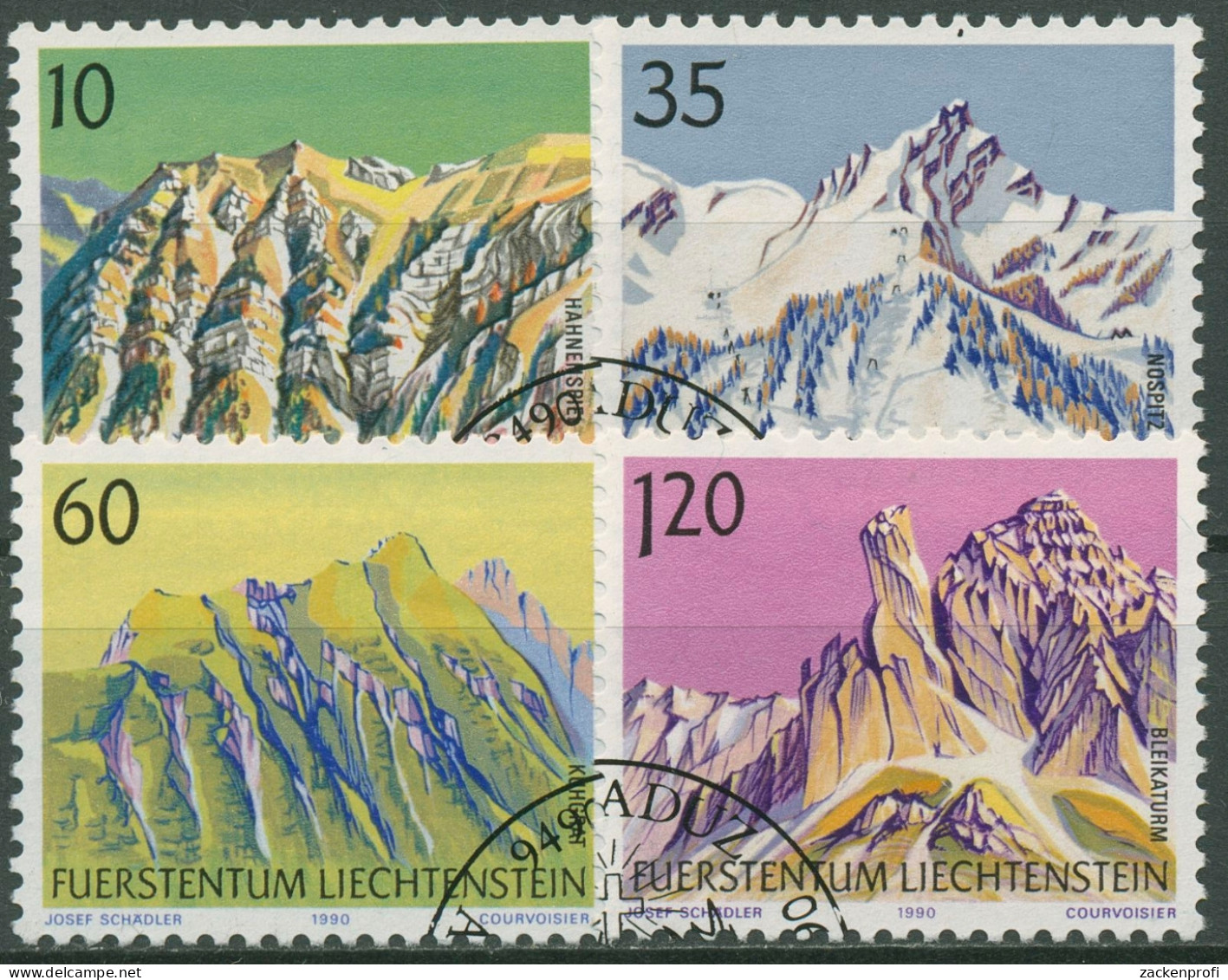 Liechtenstein 1990 Berge 1000/03 Gestempelt - Gebruikt