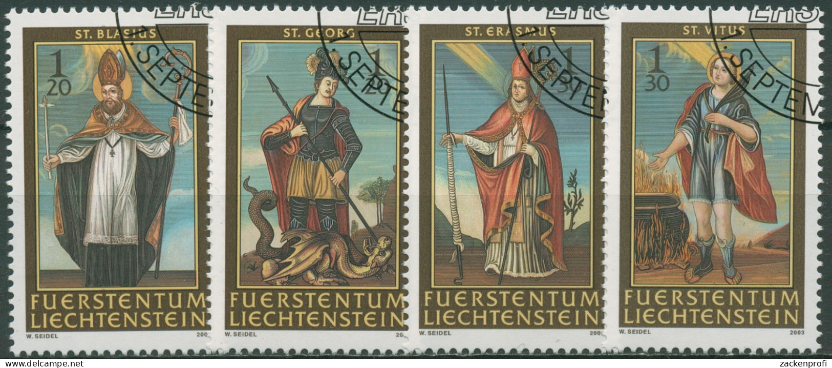 Liechtenstein 2003 Die 14 Nothelfer 1326/29 Gestempelt - Gebraucht