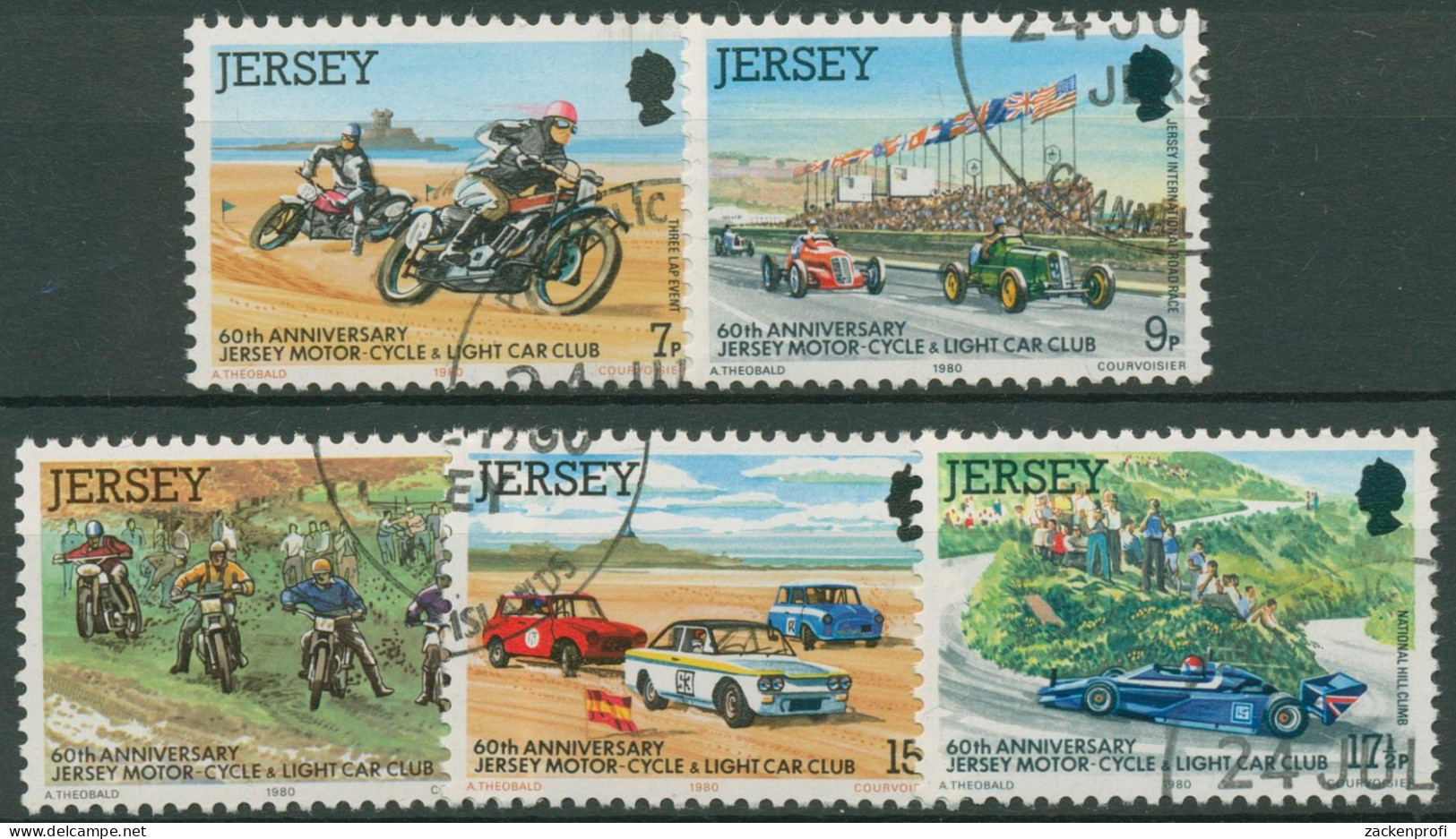 Jersey 1980 Motorrad-und Kleinwagenclub Rennfahrten 223/27 Gestempelt - Jersey