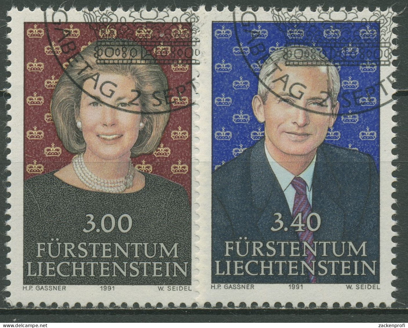 Liechtenstein 1991 Fürst Hans-Adam II. Fürstin Marie 1024/25 Gestempelt - Oblitérés