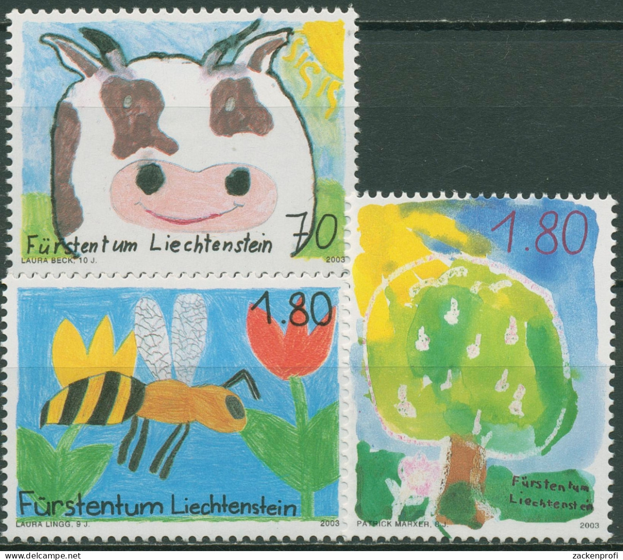 Liechtenstein 2003 LIBA Schule Und Landwirtschaft Zeichnungen 1336/38 Postfrisch - Nuevos