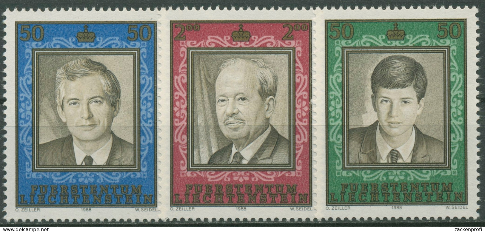 Liechtenstein 1988 Thronbesteigung Fürst Franz Josef II. 942/44 Postfrisch - Unused Stamps