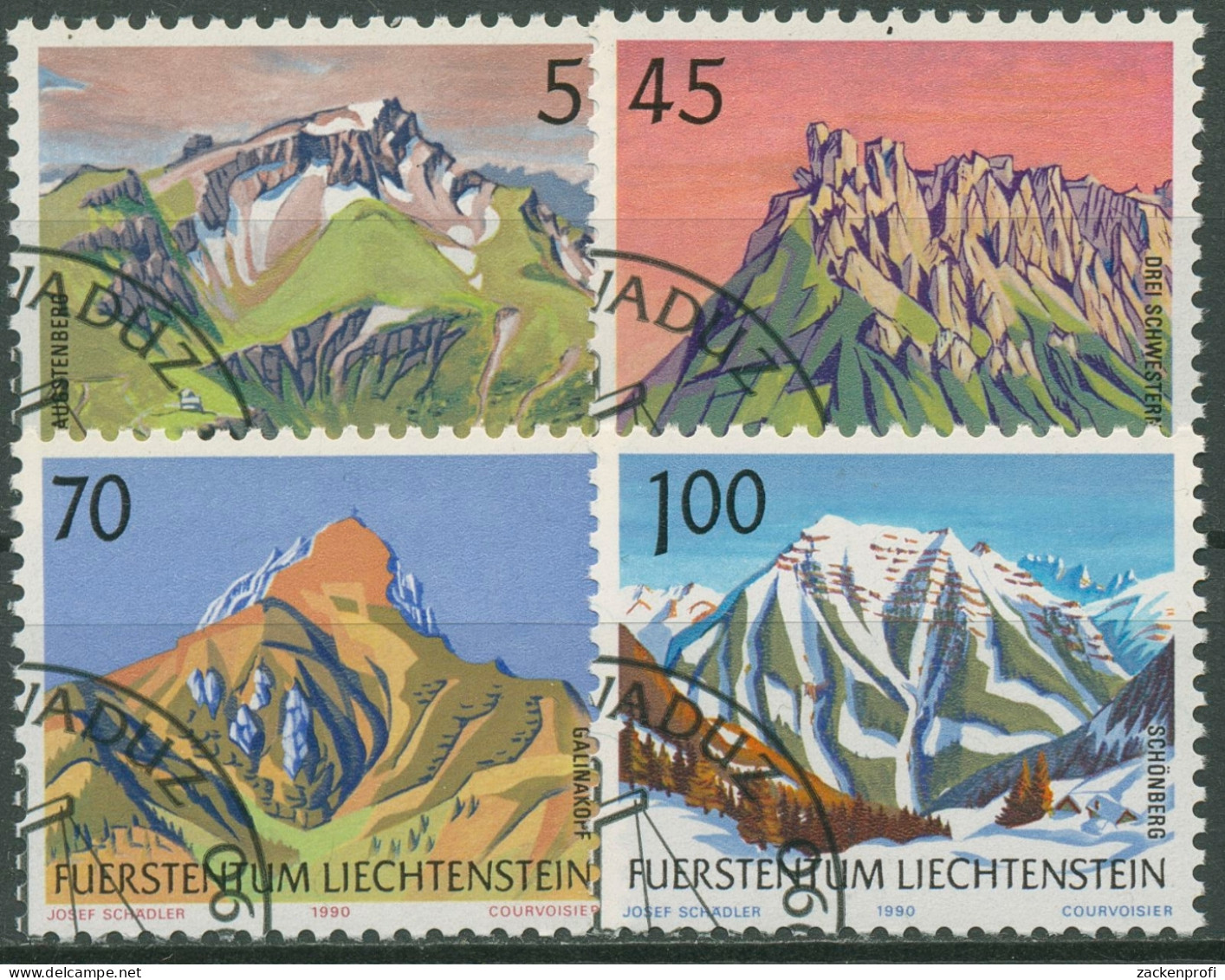 Liechtenstein 1990 Berge 993/96 Gestempelt - Used Stamps