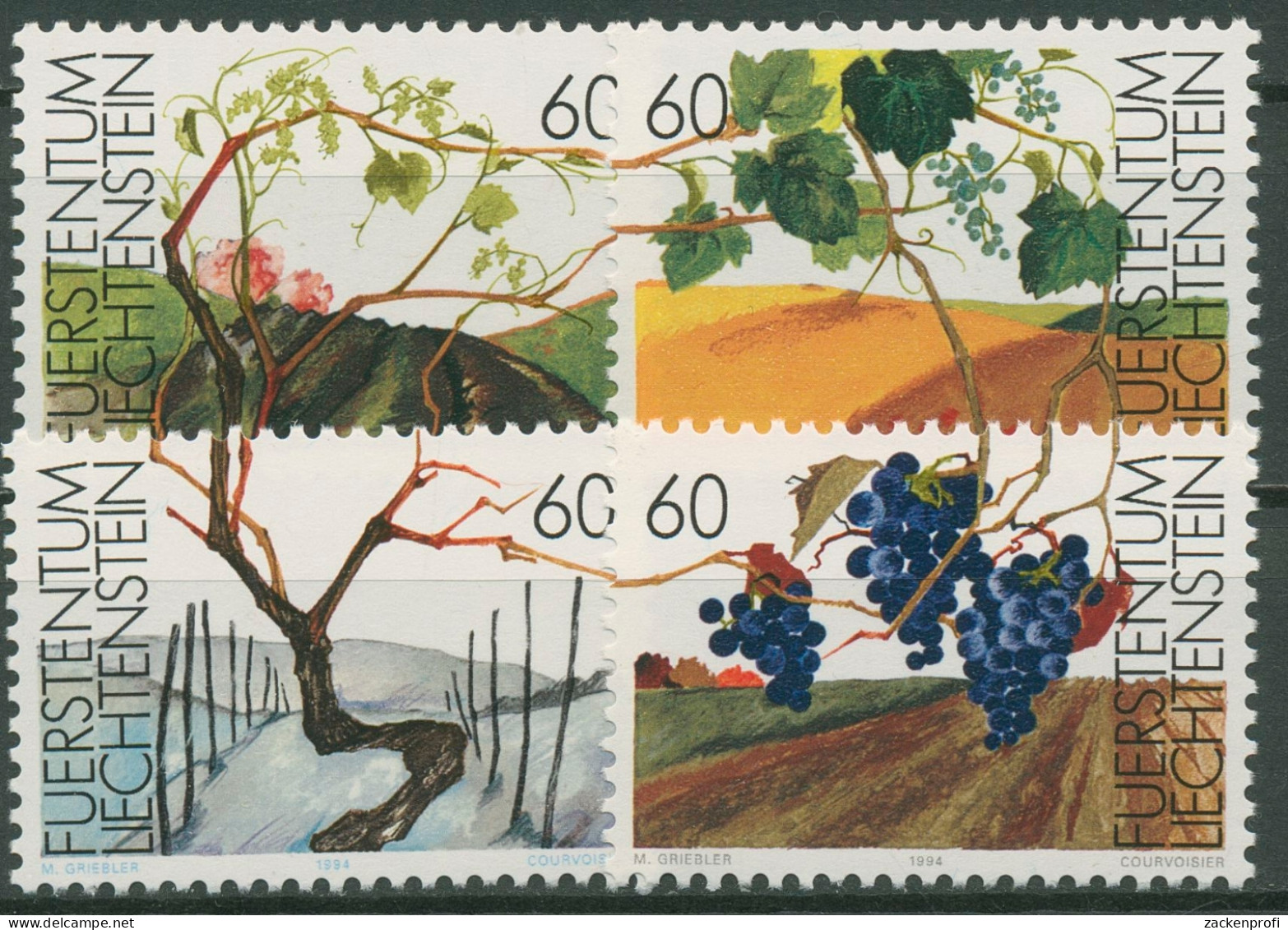 Liechtenstein 1994 Jahreszeiten Der Weinrebe 1089/92 Postfrisch - Unused Stamps