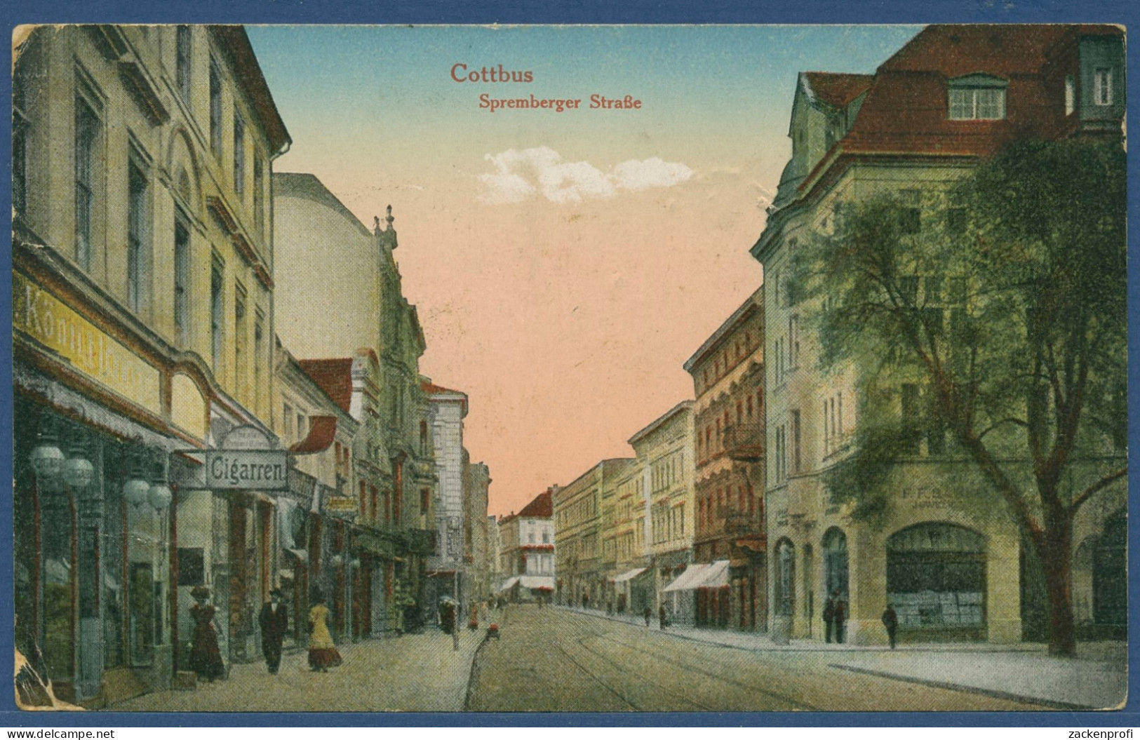 Cottbus Spremberger Straße Juwelier, Gelaufen 1917 Als Feldpost (AK3359) - Cottbus