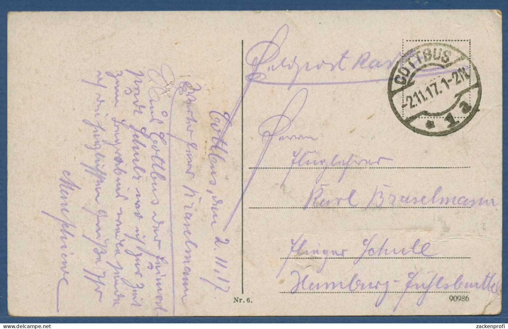 Cottbus Spremberger Straße Juwelier, Gelaufen 1917 Als Feldpost (AK3359) - Cottbus