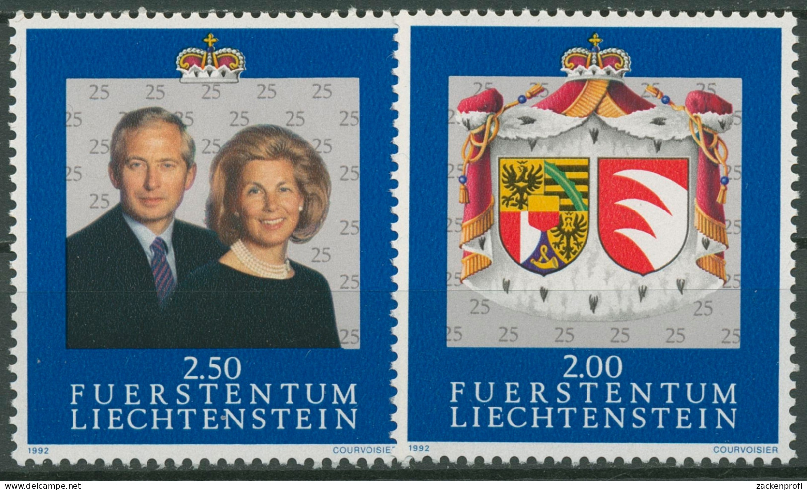 Liechtenstein 1992 Fürstenpaar Hans-Adam U.Marie Hochzeitstag 1039/40 Postfrisch - Neufs