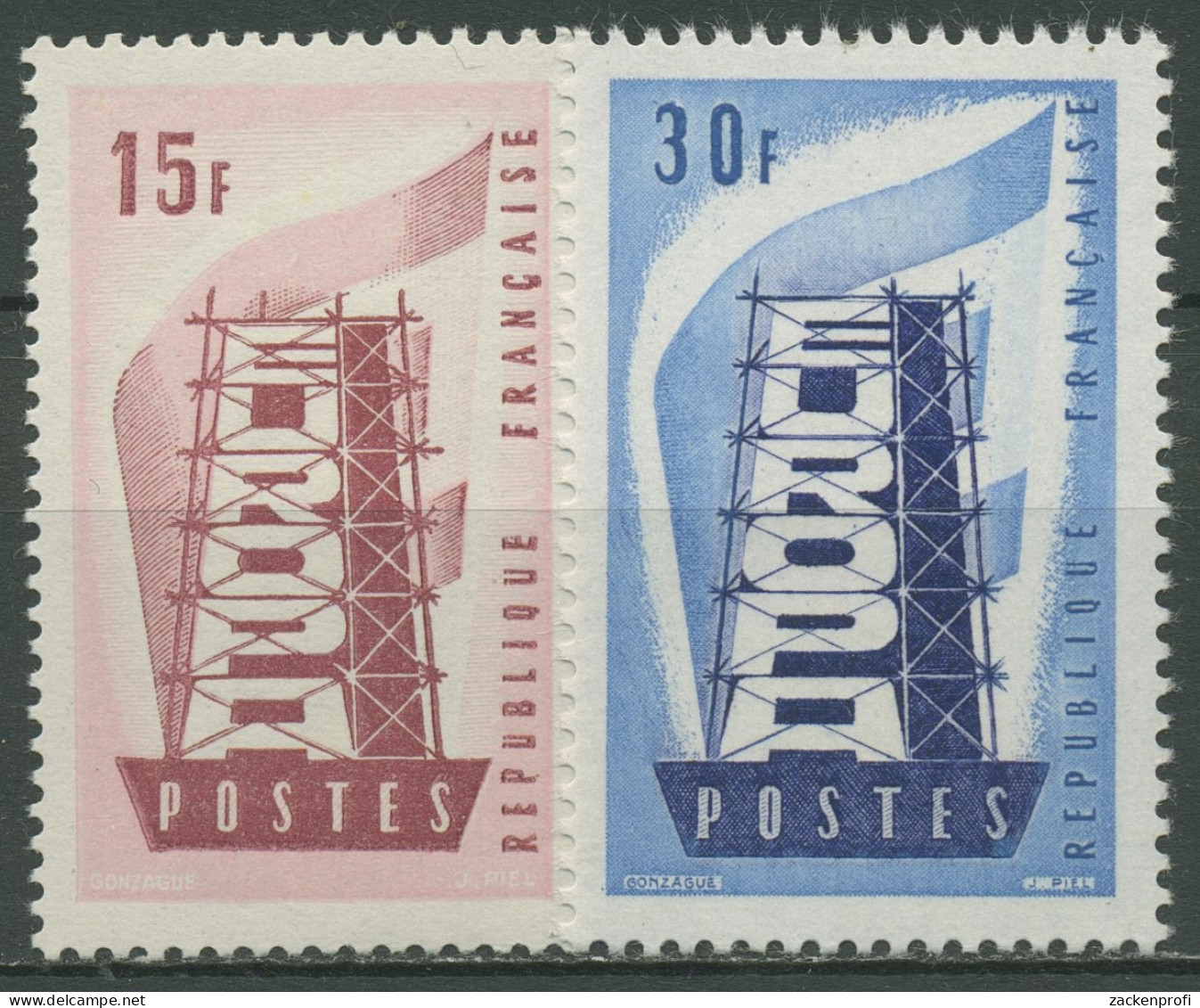 Frankreich 1956 Europa CEPT Stahlrohrgerüst 1104/05 Postfrisch - Ongebruikt