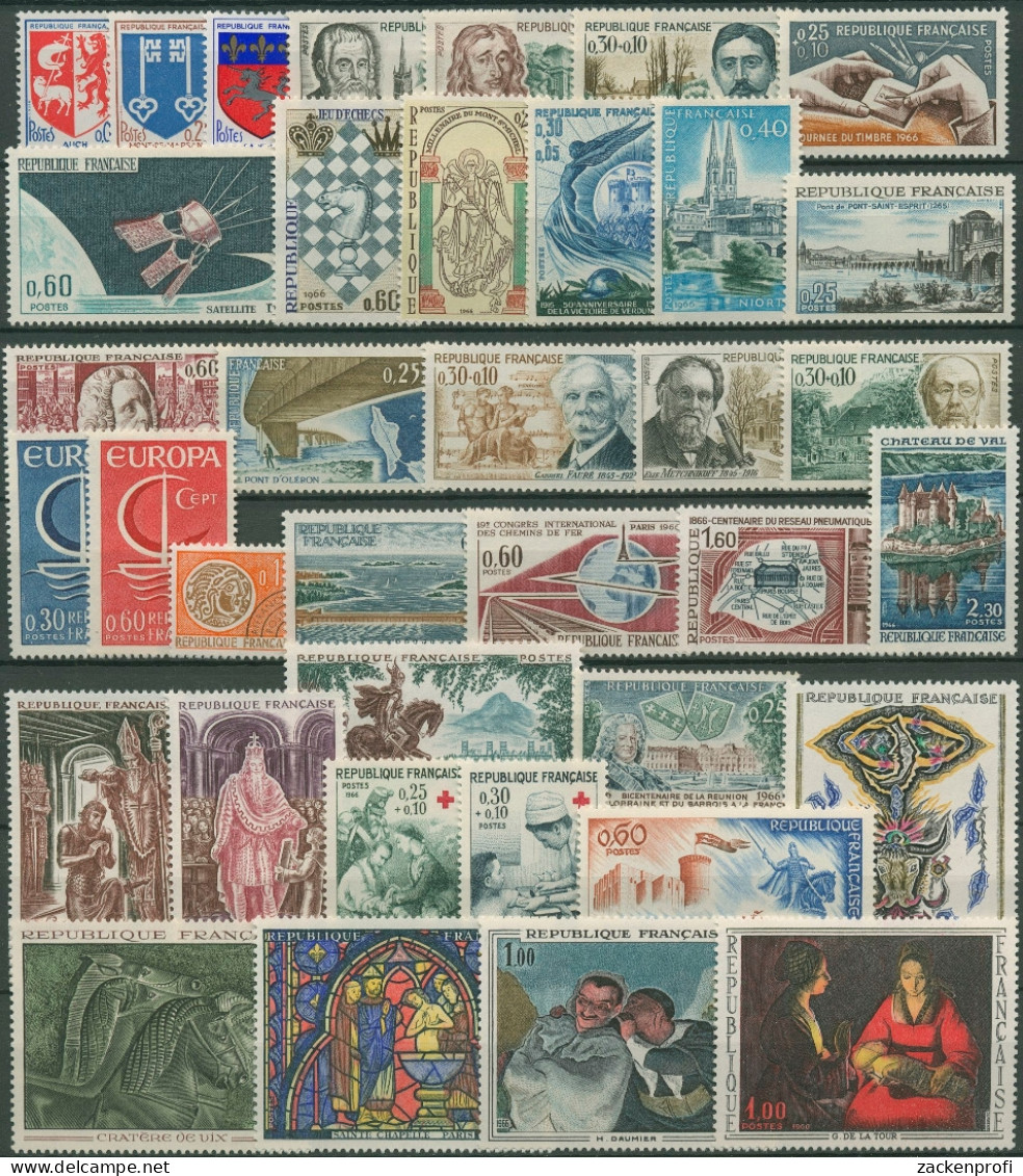 Frankreich Jahrgang 1966 Komplett Postfrisch (SG96269) - 1960-1969