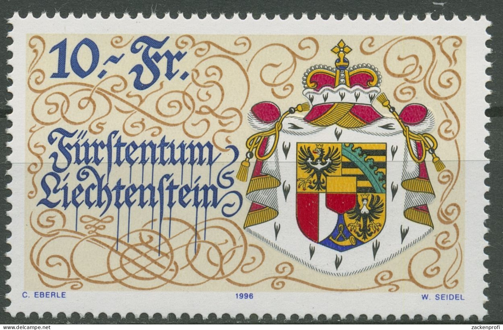 Liechtenstein 1996 Neue Verfassung Großes Staatswappen 1136 Postfrisch - Neufs