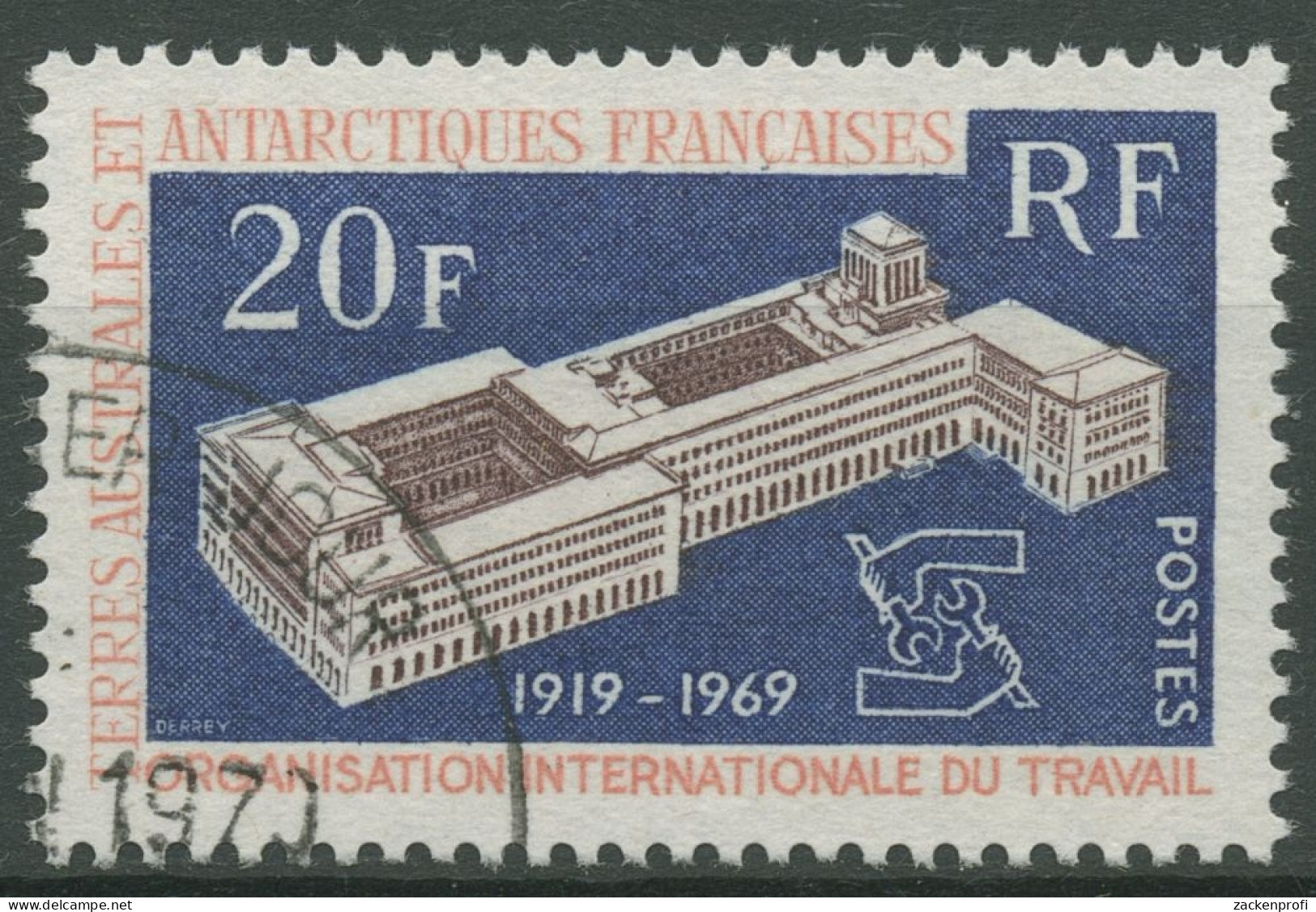 Franz. Antarktis 1970 50 Jahre Int. Arbeitsorganisation IAO Genf 55 Gestempelt - Used Stamps